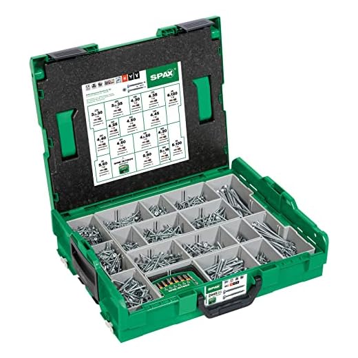 SPAX Montagekoffer, L-BOXX, groß, WIROX A3J, T-STAR plus, Senkkopf, 16 Abmessungen, 2446 Stück, inkl. SPAX BITcheck, 5000009161019