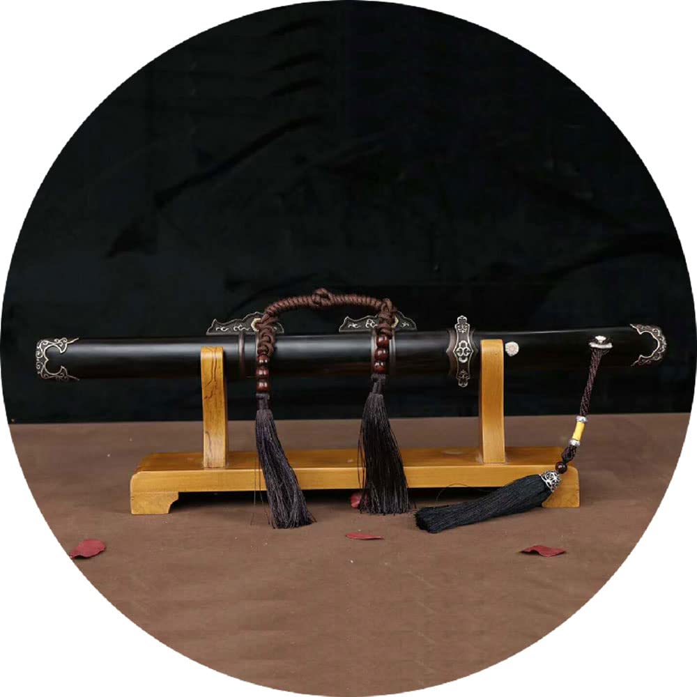 Estante para espadas, soporte de exhibición para espadas Katana y Wakizashi, soporte decorativo, construcción de madera de wengué