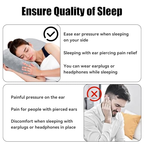 Coussin piercing oreille COONE avec trou central pour dormeur latéral