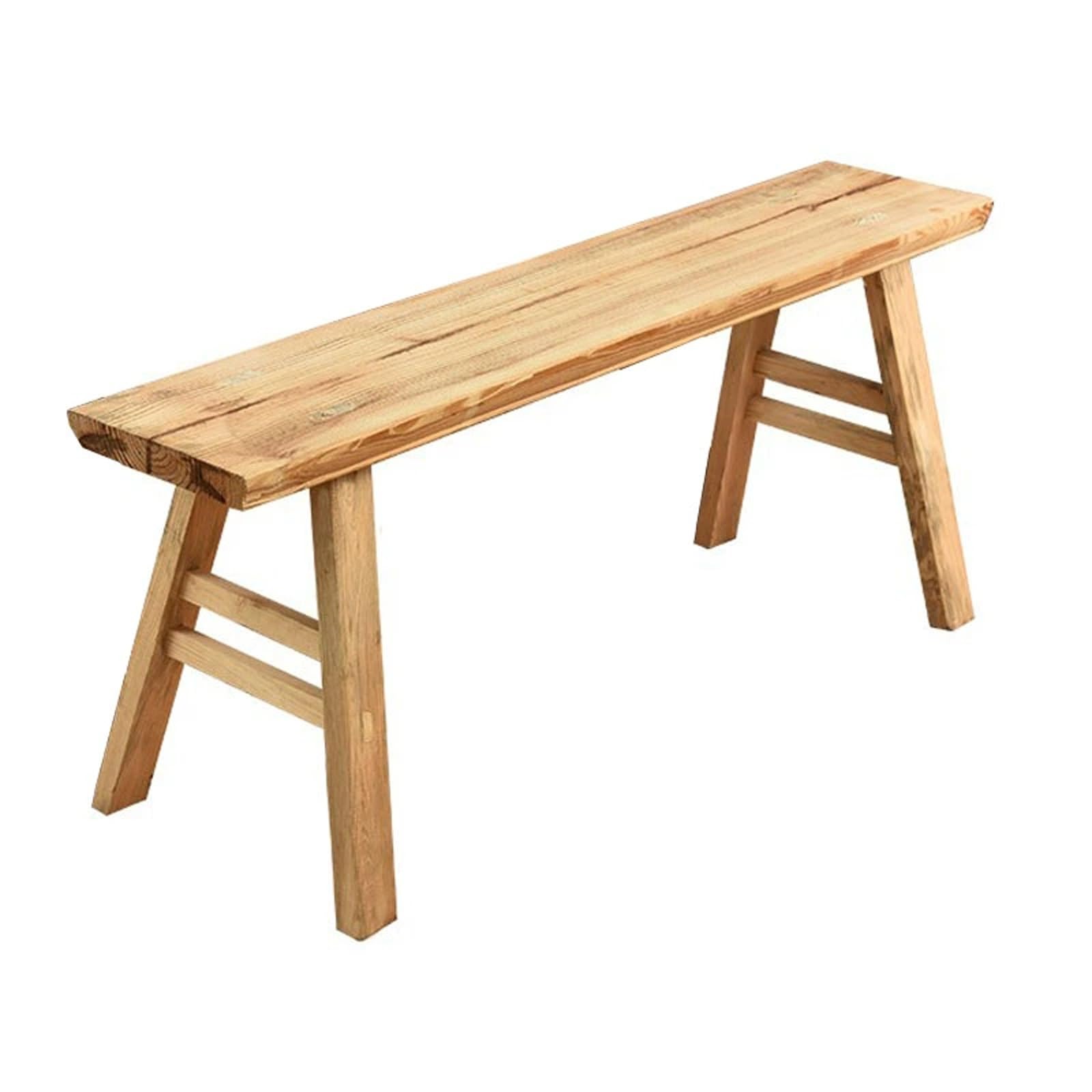 Banc de jardin rustique bois extérieur intérieur banc beige robuste charge 150kg