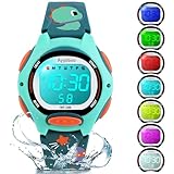 Ayybboo Kids Watch Digital with Cartoon Soft Strap, Colorful LED Lights Kids Waterproof Watch with Alarm Clock, Sport Watch with Stopwatch, Cute Kids Presents for Girls Boys Ages 5-13