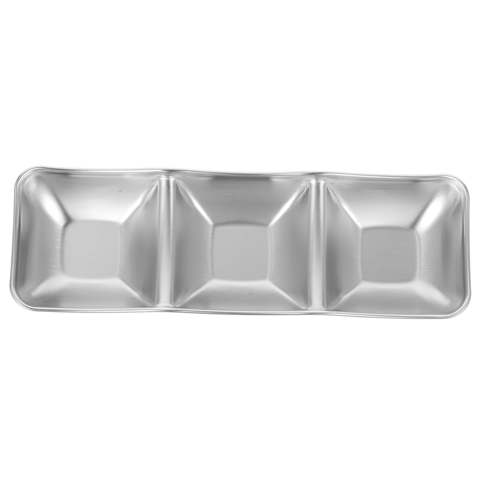 KICHOUSE Seasoning Saucer Sauce Dipping Plates Condiment Tray Snack Containers Dipping Bowl Condiment Dish Soy Sauce Dish Appetizer Plates Seasoning Sauce Plate Stainless Steel Silver