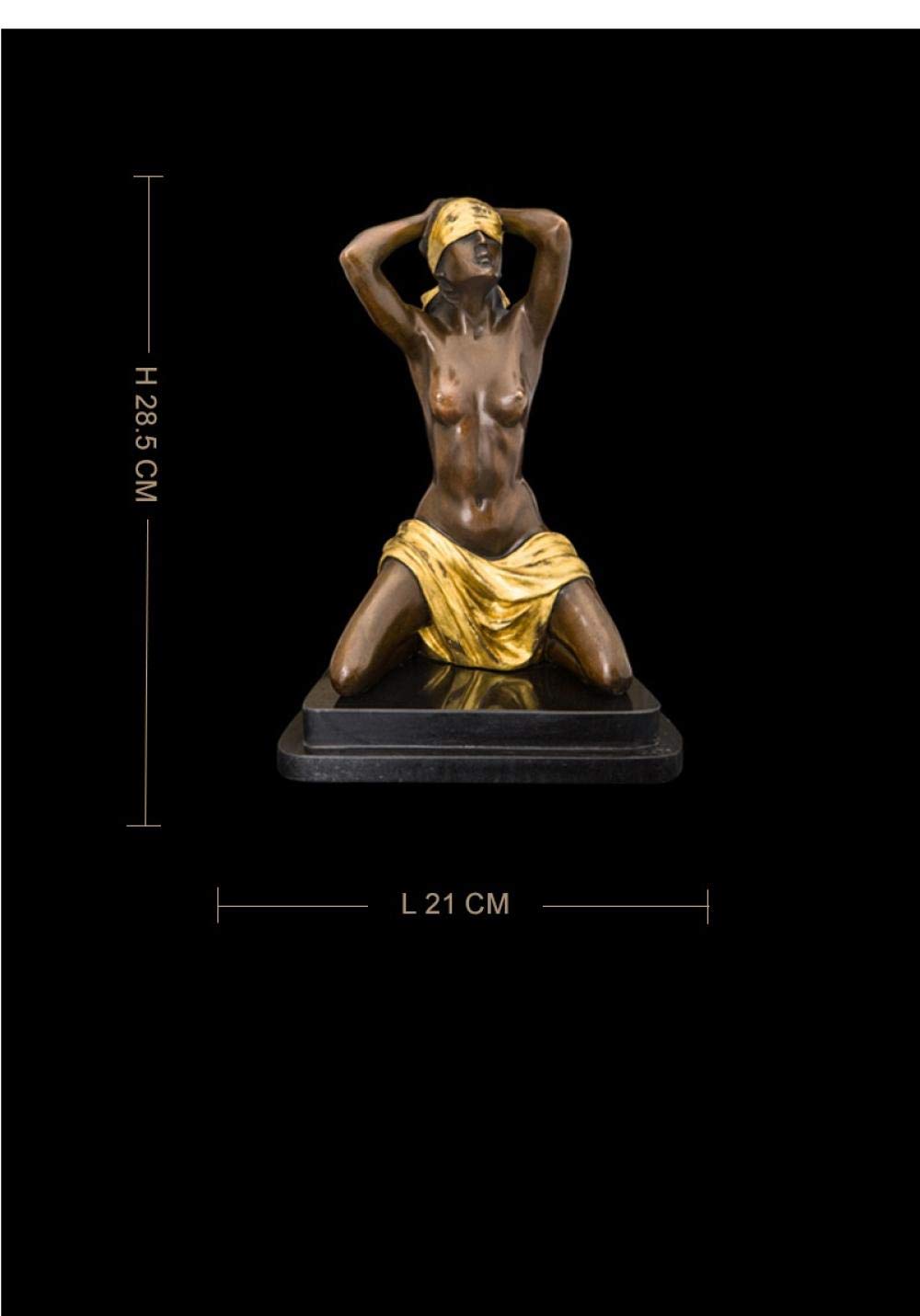 Amazon.co.jp: 彫刻 目隠しされた女性像ブロンズ置物アートホームバー