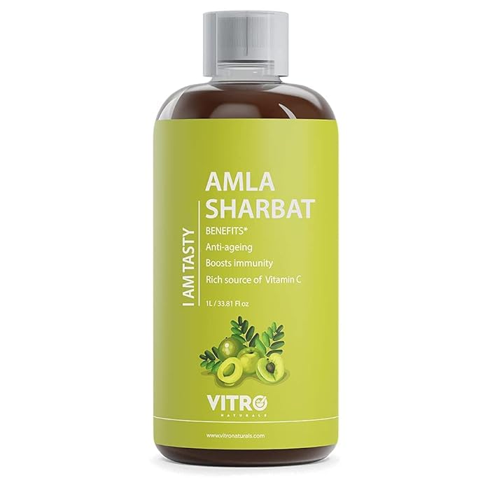 Buy Vitro Amla Sharbat 1L, Indian Gooseberry With Ayurvedic Herbs No