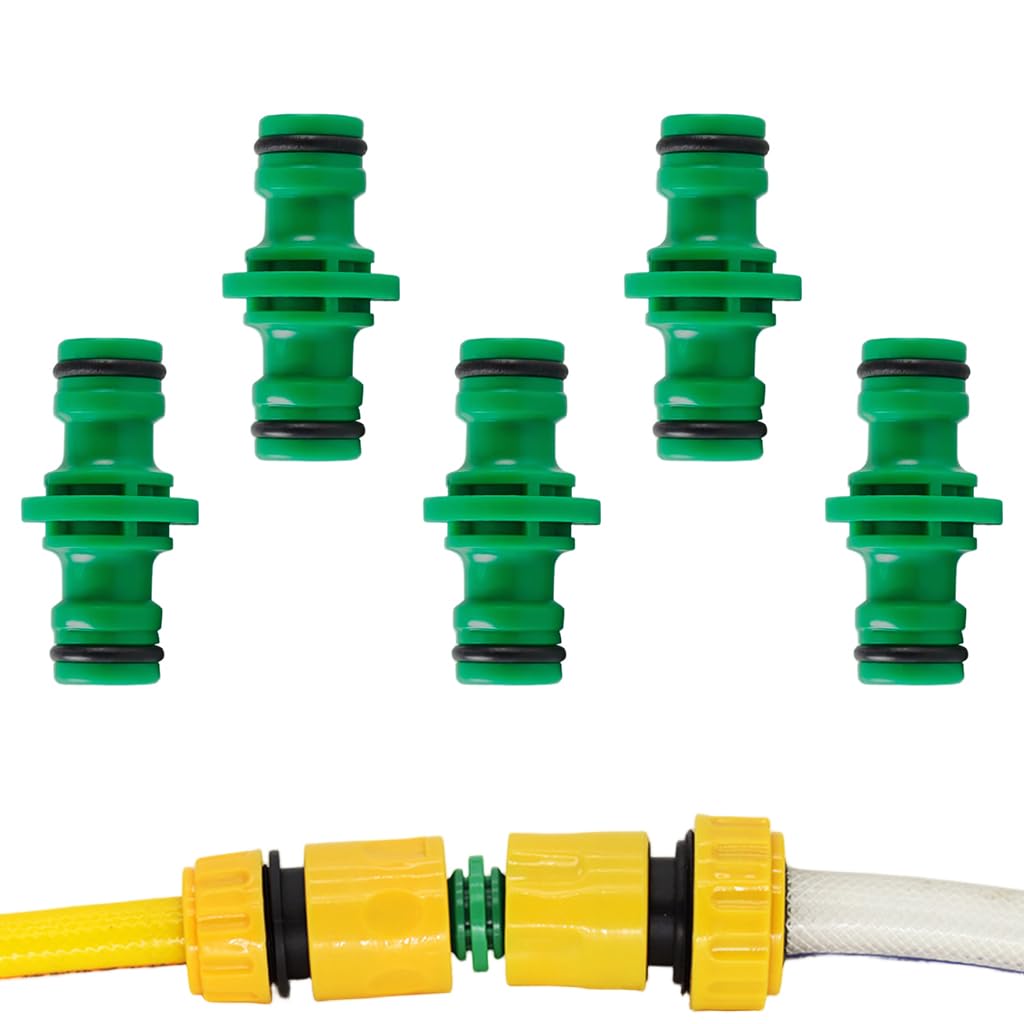 HASTHIP® 5Pcs Hose Joiner Double Connectors, Double-Pass Quick Connector, Garden Hose Pipe for Repairing Cut Hoses Ends, Sprinkler or Watering System-image-31
