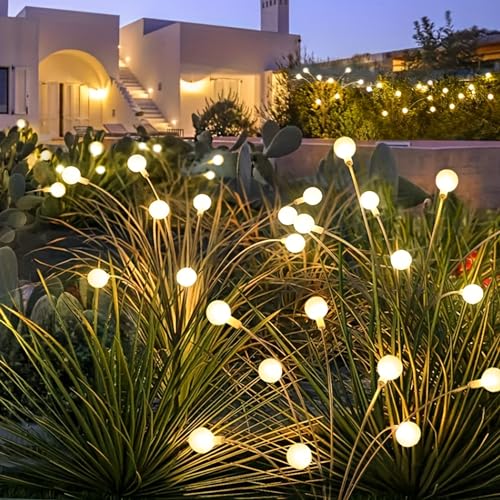 NICLY Luces Solar de Jardín con 8 LEDs, Luces Decorativas de Luciérnaga con 2 Modos de Iluminación, Luz Solar...