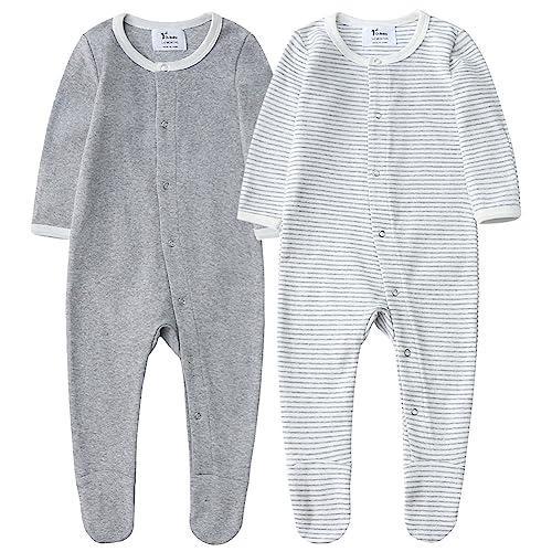 Image of O2 BABY Organic Cotton Boys Girls Pajama Set, 2-Piece Kids Long Sleeve Top and Pants Pajamas, Toddler Snug Fit Sleepwear Set