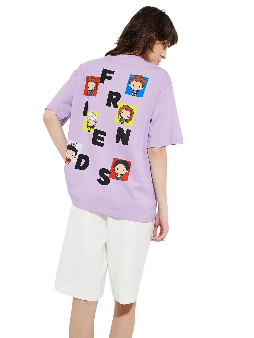 max URB_N Women Friends Print Oversized T-Shirt-picture-28