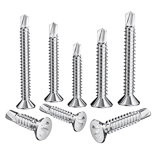 120 PCS Stainless Steel Self Drilling Screws,Self Tapping Screws for Metal (120 PCS, Flat Head M3.5 & Flat Head M4.2) - Image 4