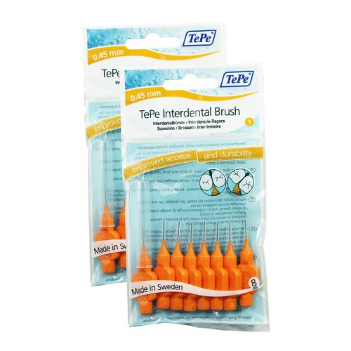 TePe Interdental Brushes xxxx Fine 0.45 mm Orange Pack of 16