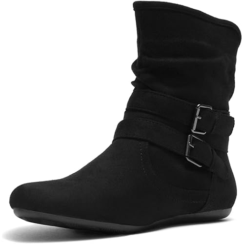 Herstyle Womens Lindell Ankle Booties Fashion Slouch Mid-Calf Flat Boots