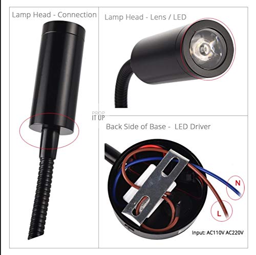 Image of Prop It Up 101 3Watts Round Wall Light, Black