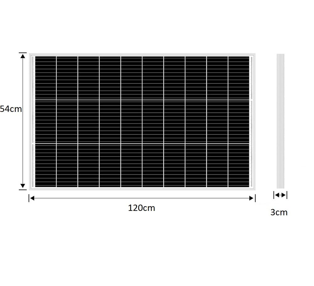 Pannello Solare Fotovoltaico Monocristallino 150W, 12V per Camper, Casa, Baita e Barche, Impianto Energetico con Connettori