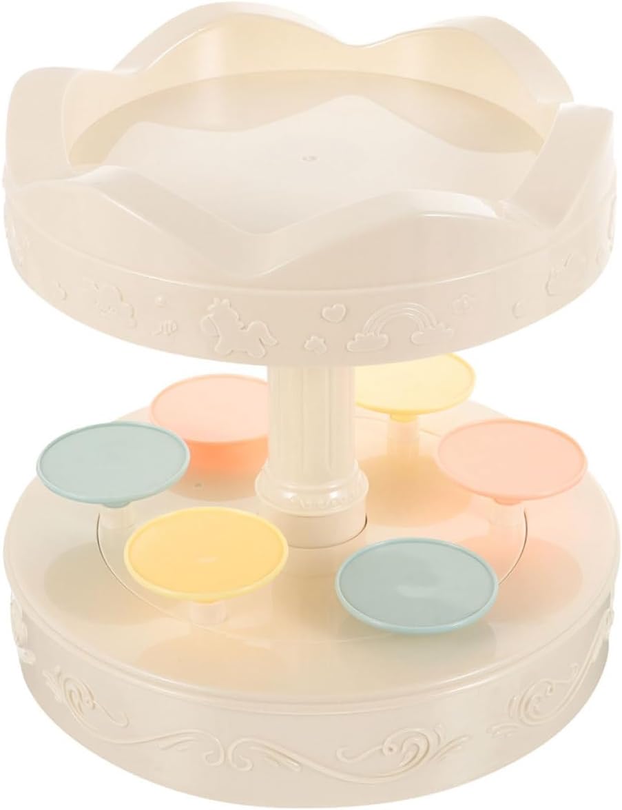 FRCOLOR Rotating Dessert Display Stand Automatic Rotating Cupcake Holder with Music Desktop Cake Stand for Party Bakery