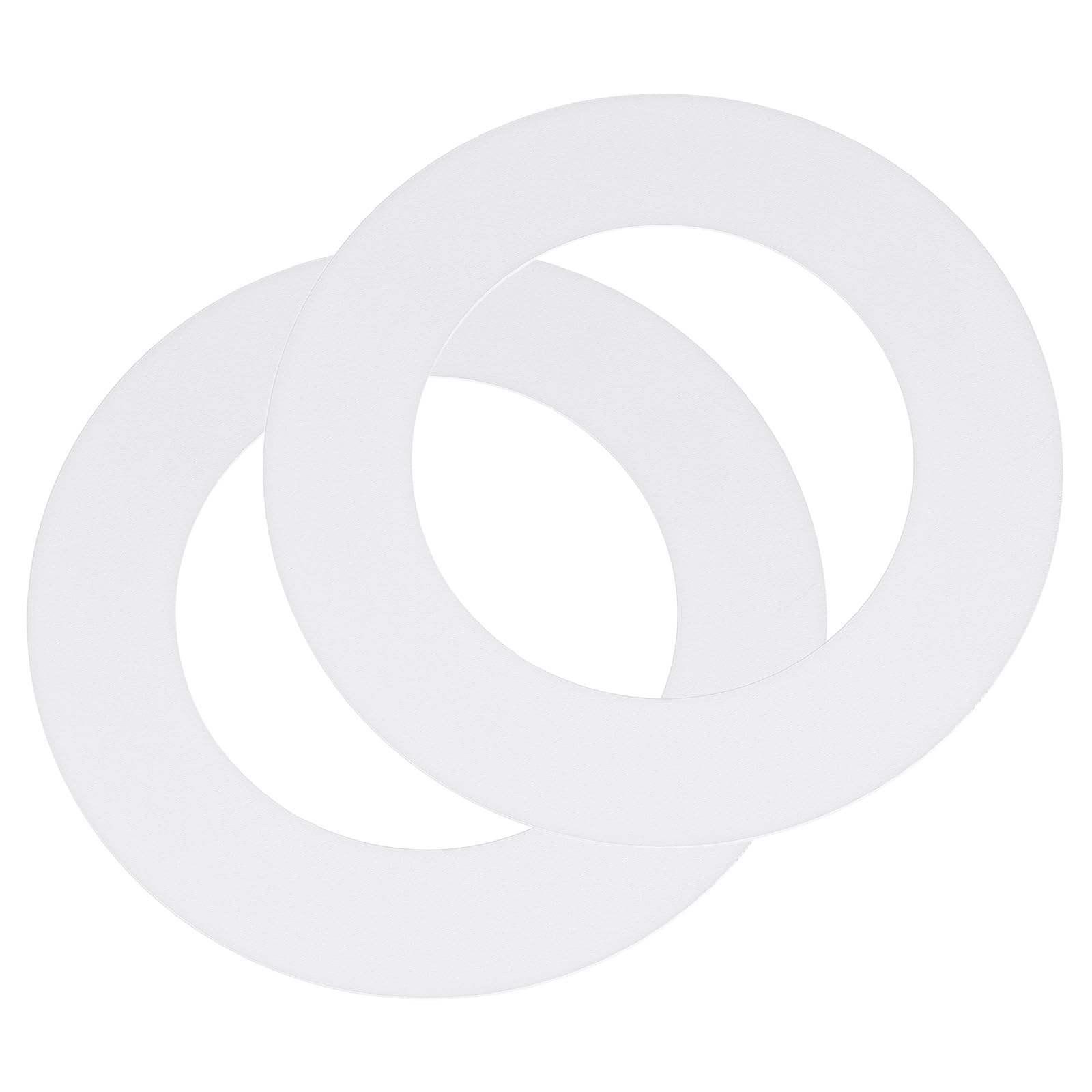 sourcing map 2Pack Goof Rings for 4" Recessed Lights, 4.3" ID 6.8" OD Steel Flat Goof Trim Ring Can Light Cover Plate Flush Mount Can Converter for Ceiling Wall Hole Decorative, Matte White