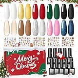 COSCELIA Smalto Semipermanente per Unghie Set,10 Colori Nude Rosa Rosso Bianco Nero Smalti in Gel per Unghie Soak-Off UV per Novice Manicure Pedicure Nail Art DIY Regalo di Natale 7ml