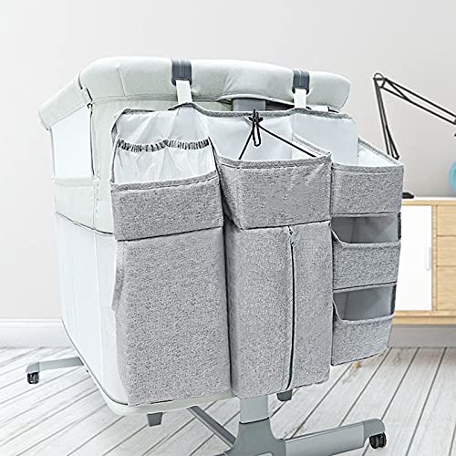 Hängende Kindergarten-Organizer und Baby-Guy Caddy, Windel-Stapleraufbewahrungstasche, Babybett, Plashard oder Wand-Kindergarten-Schule und Baby-Duschgeschenke-Gray Cover