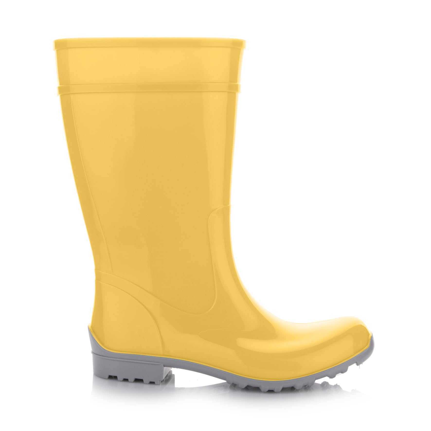 LEMIGO Botas de Lluvia Altas Impermeables Mujer 967 Ilse Amarillo Gris 41