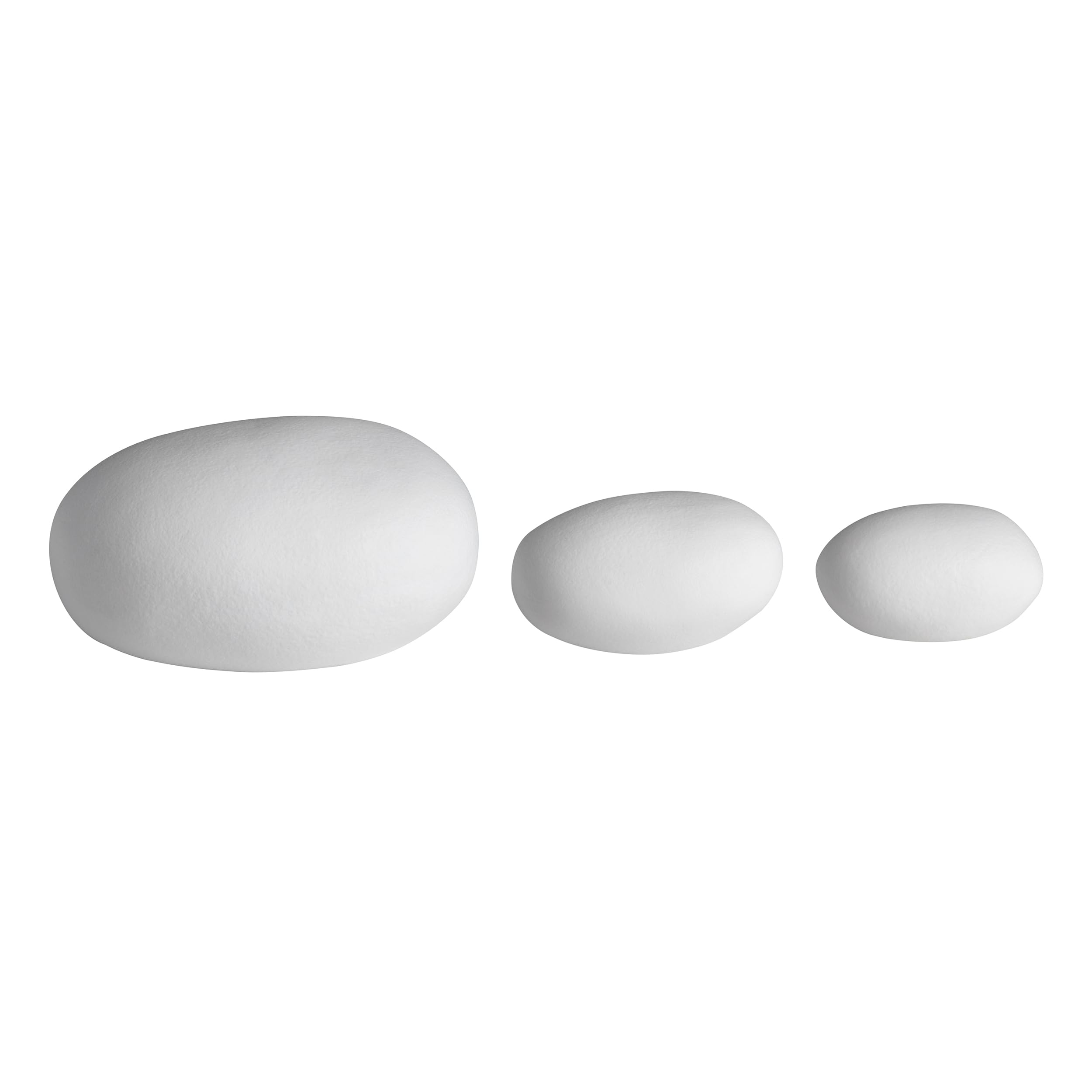 Räder LED Lichtkieselstein Set 3 Stück, 7 x 4 cm, 9,5 x 4,5 cm, 11 x 6 cm