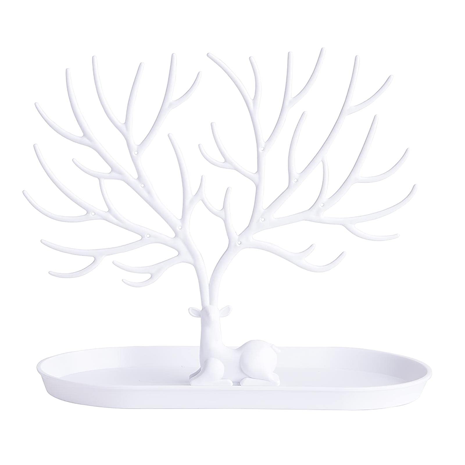 LtyTz Modern Antler Tree Jewelry Stand - White, Jewelry Organizer, Durable & Lightweight, Perfect for Rings, Earrings, Necklaces & More