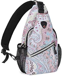 MOSISO Mini Sling Backpack,Small Hiking Daypack Pattern Travel Outdoor Sports Bag, National Style