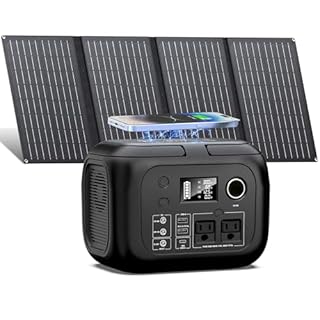 SinKeu Solar Powered Generator 300W Peak/70400mAh, 260Wh Portable Power Station with Panels 40W Included, Solar Generator with AC Outlet 110V for Home Use, Camping, Outdoor, Power Backup