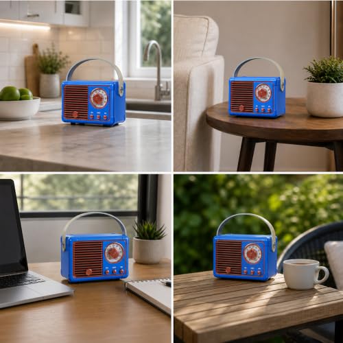 Image of Dosmix Retro Bluetooth Speaker,Vintage Decor,Mini Gift for Women Girl Teens