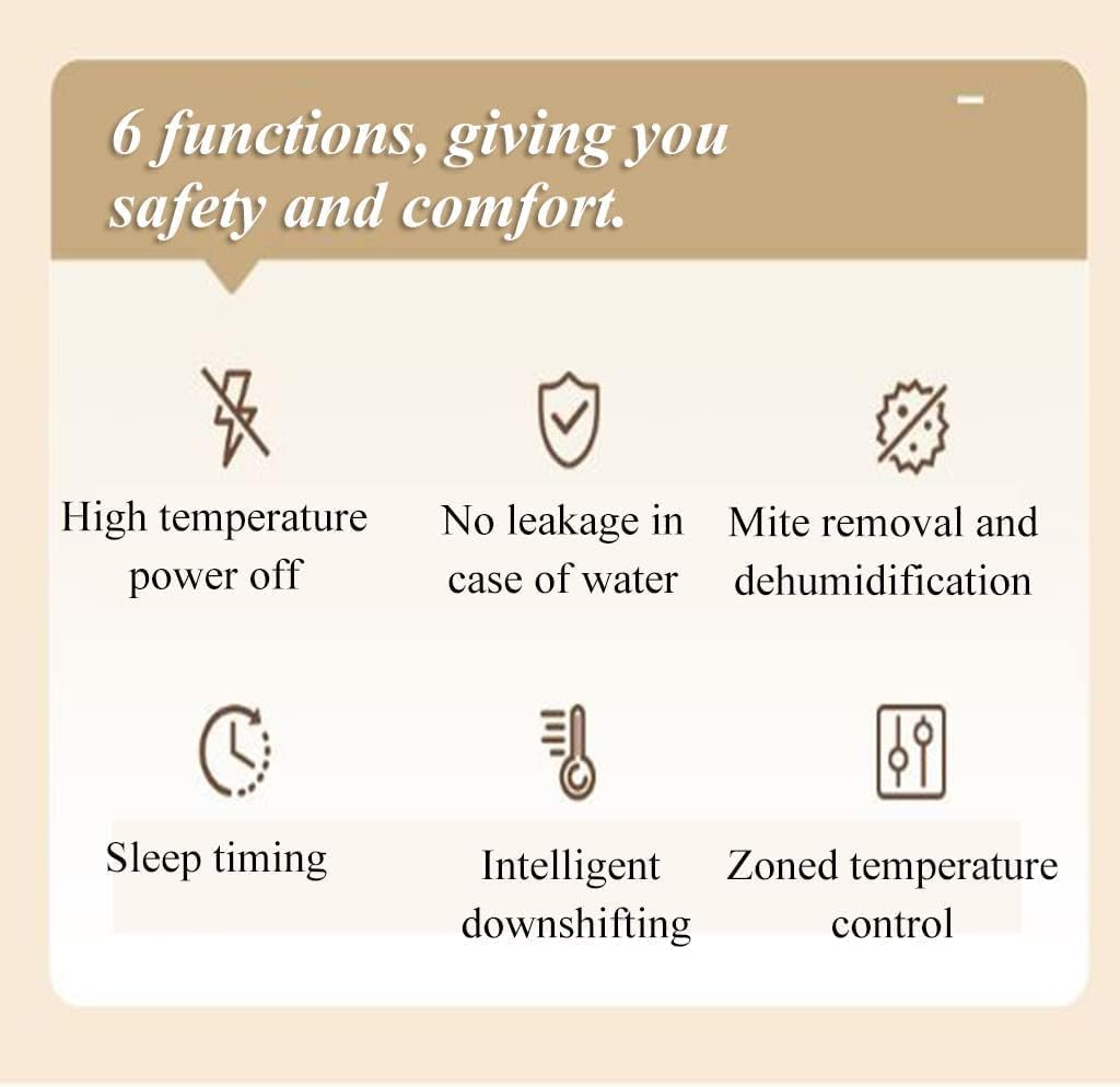 review PAASHE Electric Blanket Thickened Warm Heated Blanket Comfort King Size Electric Throws Dual Control Electric Over Blanket