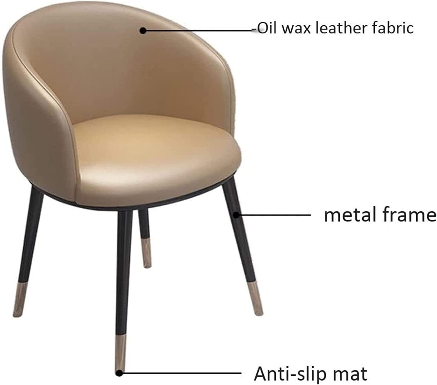 Lot de 6 chaises de salle à manger modernes en cuir synthétique vert avec dossier et pieds en métal pour salle à manger, réception