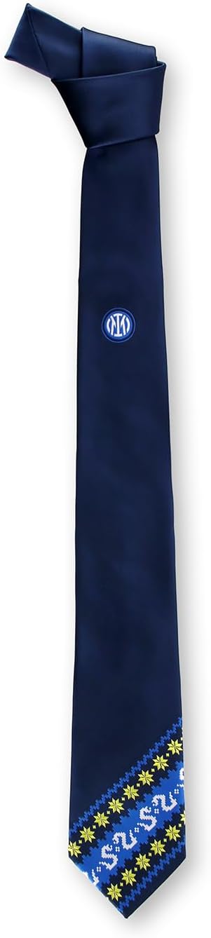 FC Internazionale Milano S.p.A. Inter Blue Tie with Inter Logo and Christmas Pattern; Nerazzurra Elegance for the Parties Official Product of Inter, blue, One Size