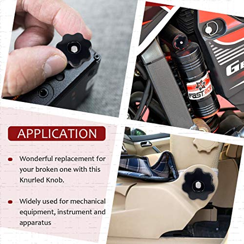 Hilitchi Plastic Screw On Type Knurled Clamping Nuts Knob Handle Star Knob Black Threaded Hand Knob(Assortment Kit-32Pcs) #TOP6