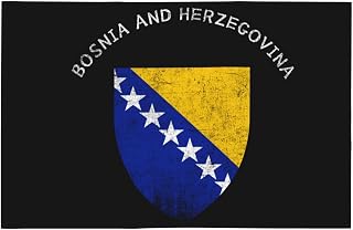 Vintage Bosnian and Herzegovinian Coat Of Arms Bosnia and Herzegovina 12x18 In Car Flag – Double-Sided Polyester, Weatherproof and Easy to Install3