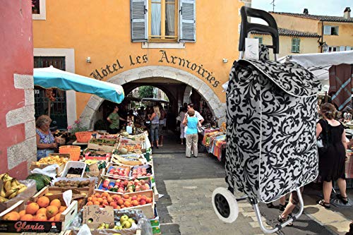 Großer Einkaufstrolley, moderner und farbenfroher Schubkarre, leicht und stabil, zusammenklappbar, zusammenklappbar… – Bild 8