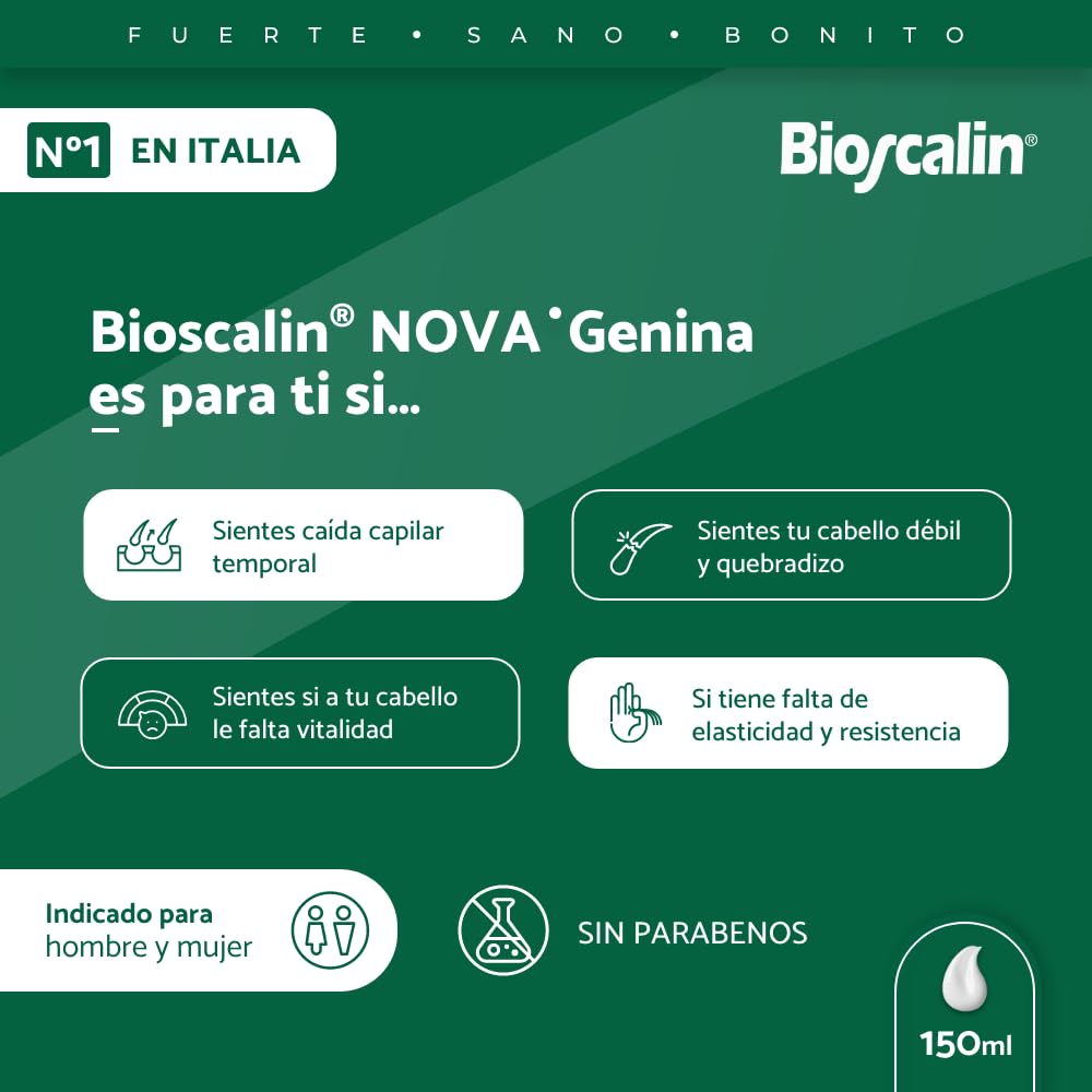 Bioscalin NOVA·Genina 150ml - Balsamo fortificante - Favorisce il benessere dei capelli e del cuoio capelluto - per donna e uomo