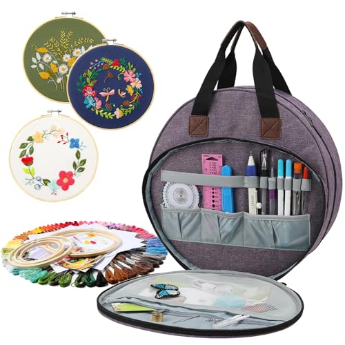 Sac de broderie robuste avec compartiments pour fils et ciseaux - 7