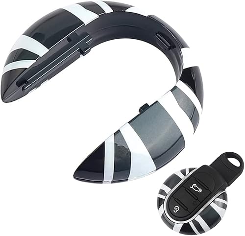 Vista 79 de Funda para llavero con accesorios para Mini Cooper F54 Clubman 55 F56 F57 F60 Countryman hasta 2023 Union Jack en forma de U Oro