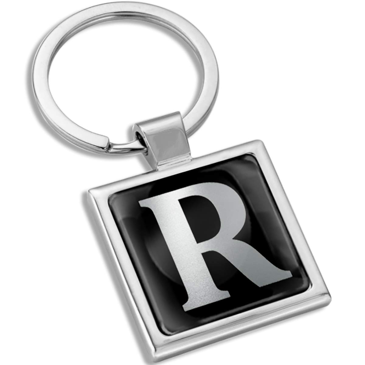 Biomar Labs3D Metal A-Z Alphabet Personalized Name Initials Keyring Key Ring Chain Stainless Steel Gift Box Men Women Keychain Bag Accessories Jewelry Handbag Silver Letter R KK 122, Multi, 7.5cm x 3 cm