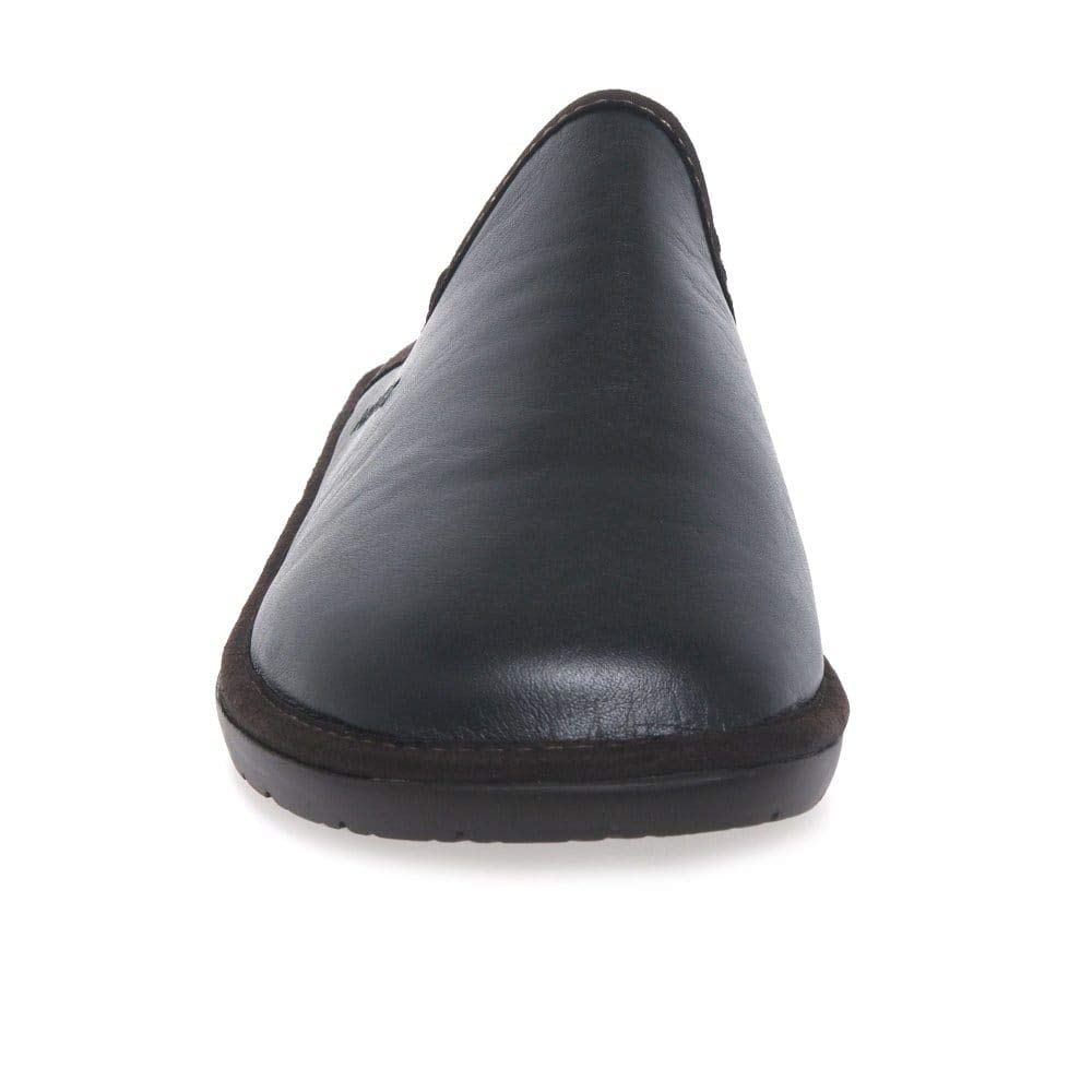 Zapatillas de casa Nordikas Invierno comodas de Hombre Made In Spain piel azul marino destalonado