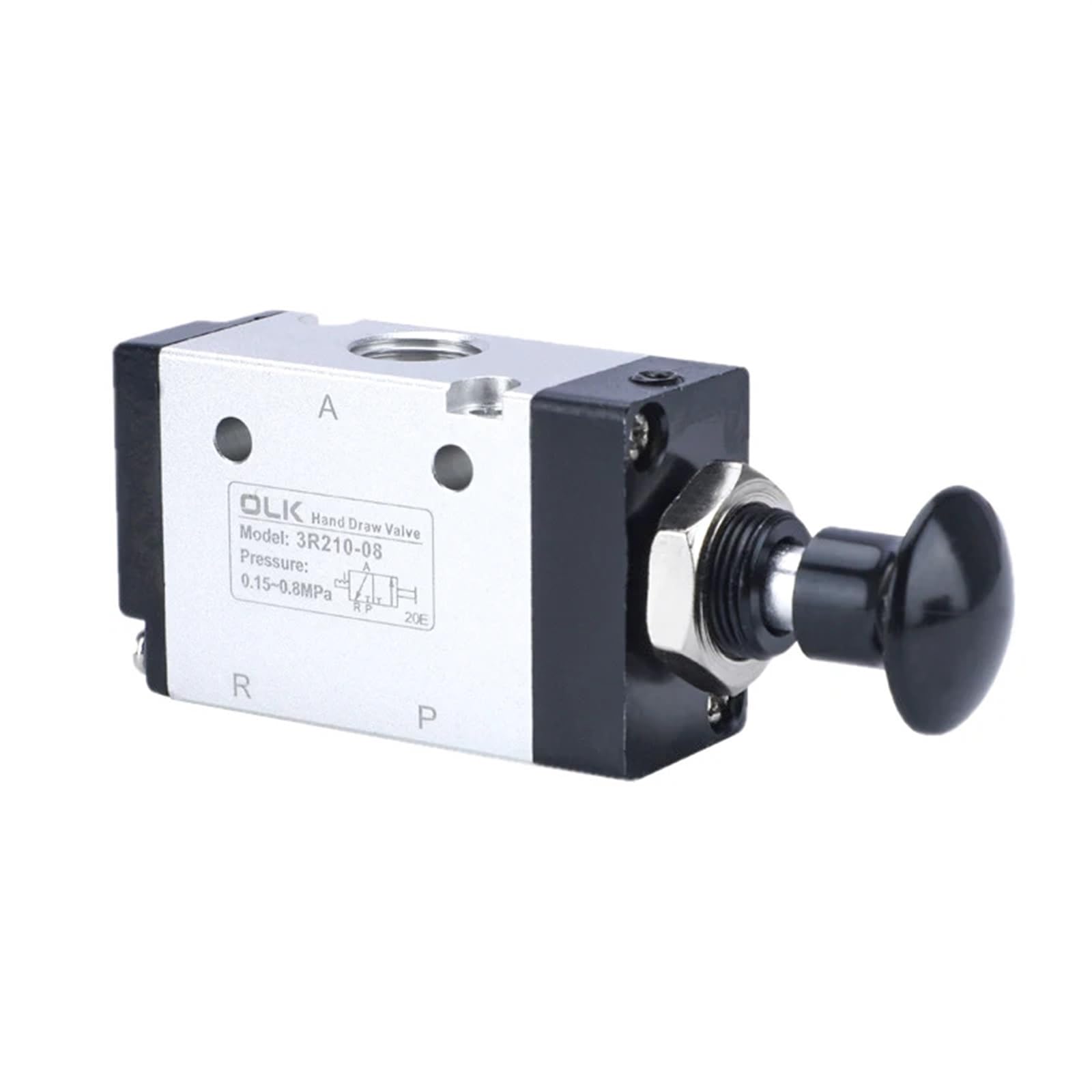 Vanne manuelle d'air 3R210-08 1/4" 2 positions 3 ports pour contrôle pneumatique stable