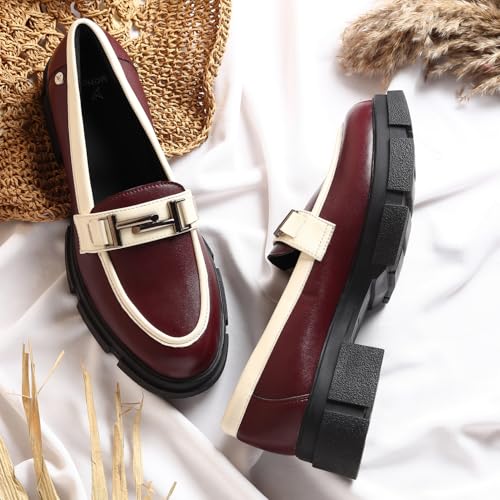 Image of YOHO Stella Loafers for Women | Comfortable & Stylish Chunky Sole Bellies | Fashion Moccasins with Footpharma Footbed | Slip-on for Casual & Formal Wear | 001