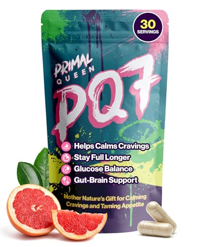 Primal Queen PQ7 Appetite Control Supplement for Women Supports Cravings Hunger & Fullness Signals Stimulant-Free Formula with Clinically Studied Ingredients 60 Capsules