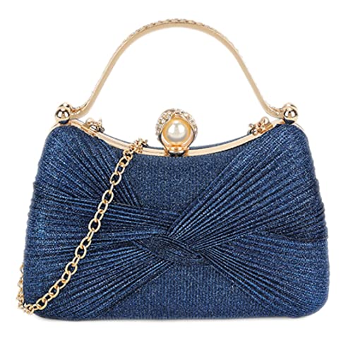 Pochette compacte à nœud plissé pailleté sac de soirée pour femme