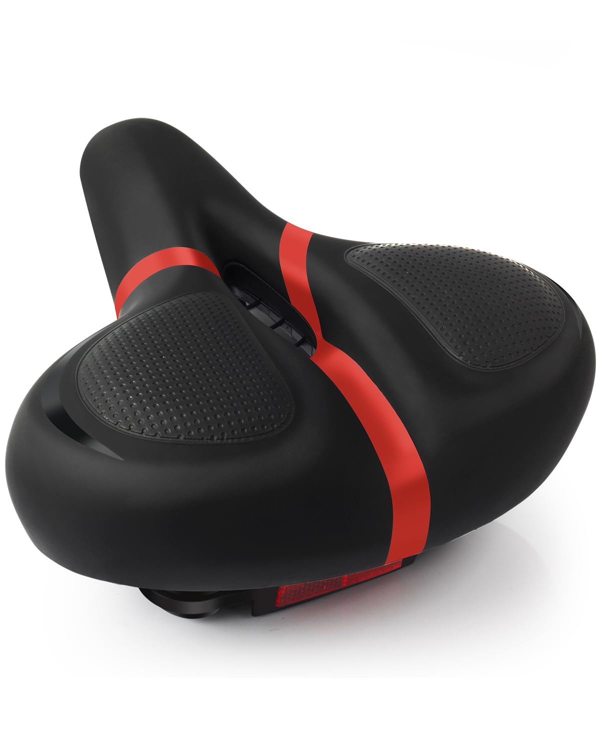 Bicycle Seat, Wide Bike Seat for Men Women, Comfort Wide Bike Saddle Replacement Memory Foam Padded Soft Bike Seat Cushion Compatible with Peloton, Mountain, City Bikes, Indoor Exercise Bikes (Red-XL)