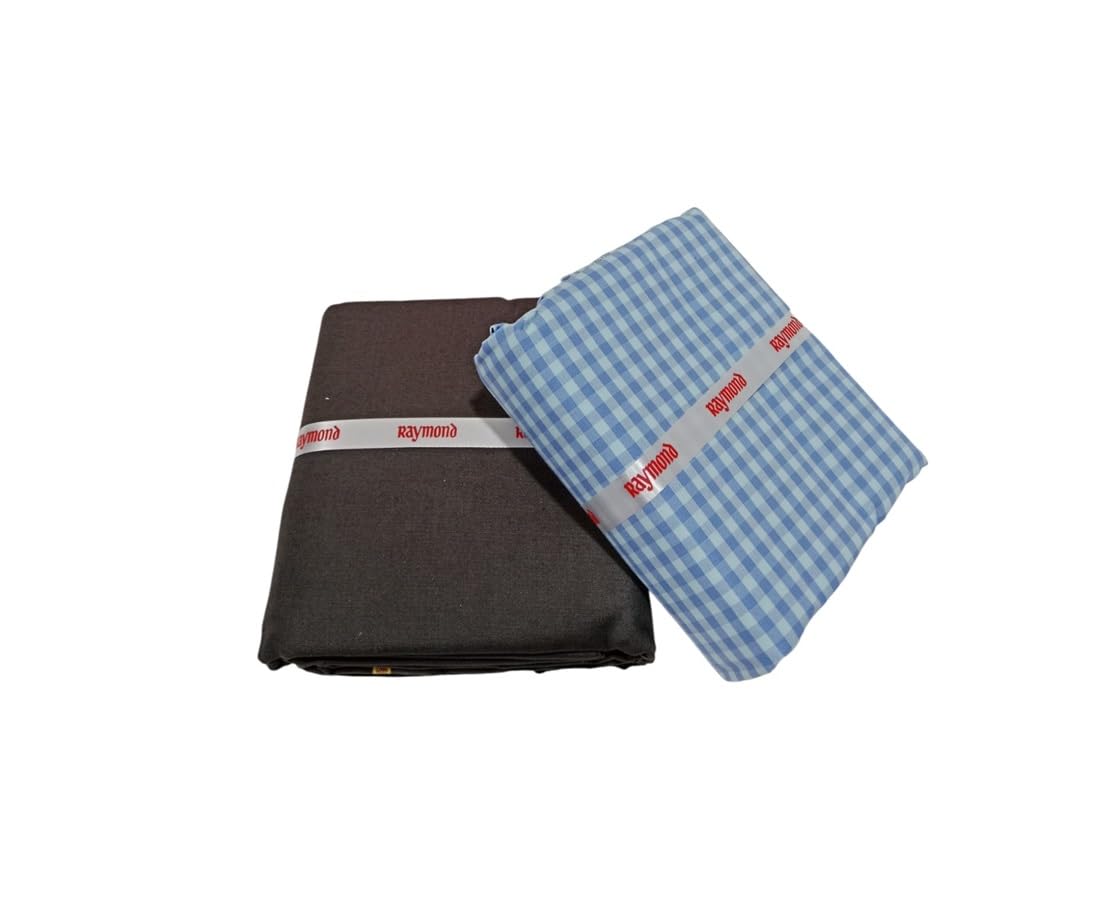 raymond fabrics Men's Pure Cotton Shirt and Cotton Trouser Unstitched Fabric Set (Multicolour_Free Size) 313-picture-22