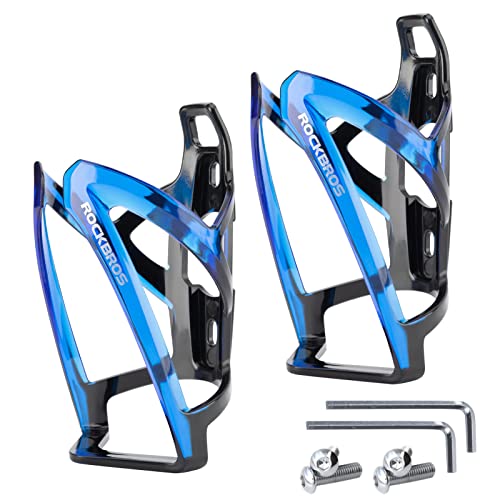 Image of ROCKBROS Bike Water Bottle Holder Ultra-Light Durable Bicycle Bottle Cages with Screws Tool, Universal Bike Cup Holder for Road MTB Mountain Bikes Cycling Accessories(2 Pack, Multi-Color)