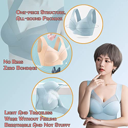 Bra for Seniors, Front Closure Bras for Women Plus Size, Glamorette Snap Front Bra Older Women (Beige, 36/80BCD) - Image 4