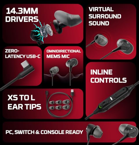Image of HyperX Cloud Earbuds III S Black - Wired Earbuds, PC; Nintendo Switch; Console Controller, Dynamic; 14.3 mm Driver, Silicone Ear Tips, Black, (BN7S1AA)