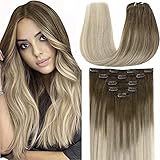 【Anti-desprendimiento】 Las extensiones de clip de cabello humano rubio se utilizan de trama doble, que es más duradera y no se cae. Los clips están cubiertos con una capa de goma suave para proteger cuidadosamente el cuero cabelludo y el cabello. No hay líneas de separación antiestéticas.