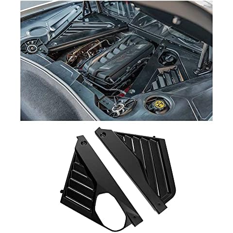 Extreme Online Store Replacement for 2020-Present Chevrolet Corvette C8 Coupe Models | GM Factory Style Add-On Rear Engine Bay Panel Cover (Fiberglass - Matte Black) Cover