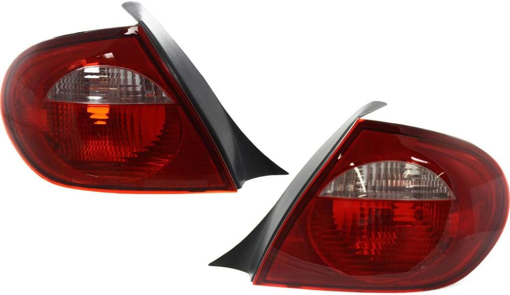 CarLights360 For 2003-2005 Dodge Neon Pair Rear Tail Lights Driver and Passenger Side Assembly Unit w/code MLP CH2800151 CH2801151-replaces 5288527AL/AM 5288526AL/AM